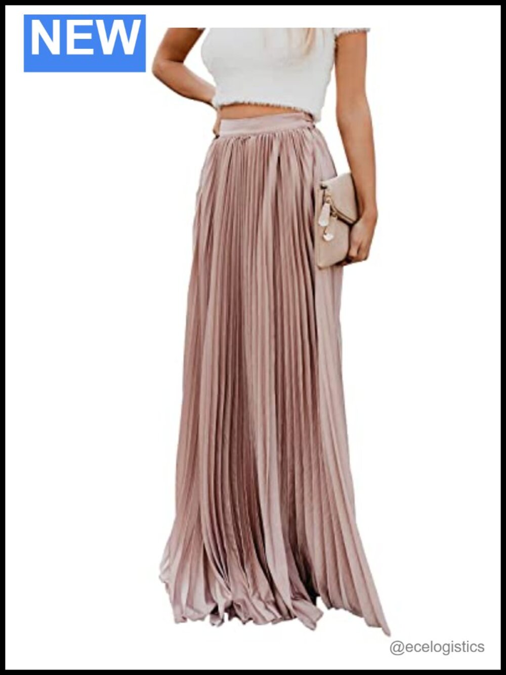 Elegant Pleated Chiffon Maxi Skirt High Waisted Flowy Long Skirt